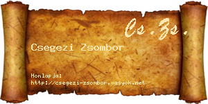 Csegezi Zsombor névjegykártya